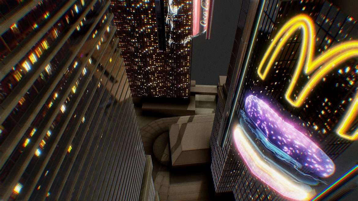 low poly futuristic sci fi skyscraper city block.thumb