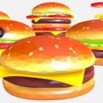 Lowpolyart burger cheeseburger constructor