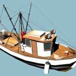 Stylized trawler (fishing boat