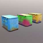 Three Trash Containers