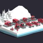 Cartoon Low Poly Winter Machines Pack