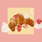 Handpainted Croissant Dessert