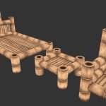 Handpainted Low poly Bamboo Furniture