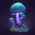 Handpainted Melongena Cap Mushroom