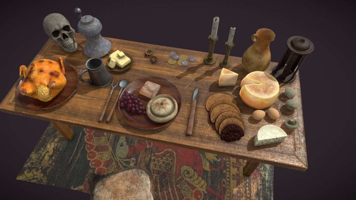 medieval tavern dinner scene.thumb