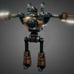 Robot steampunk PBR low poly