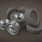 Truck Wheels, Rims & Tires – Low Poly