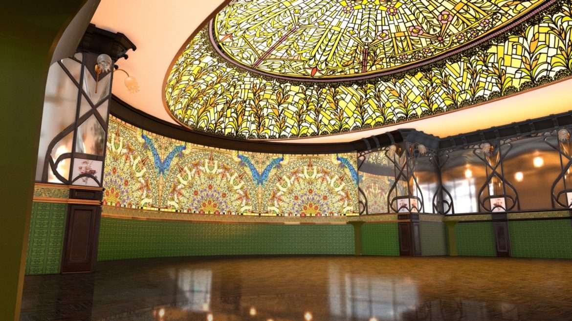 art nouveau cafe with stained glass windows.thumb