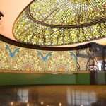 Art Nouveau Cafe with Stained Glass Windows