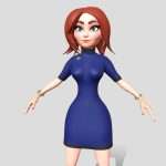 Cartoon Woman 3d game character