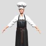 Cook woman 3D game model