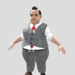 Fat Man Cartoonized in suit 3d game character