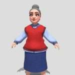 Grandmother 3d cartoon game character