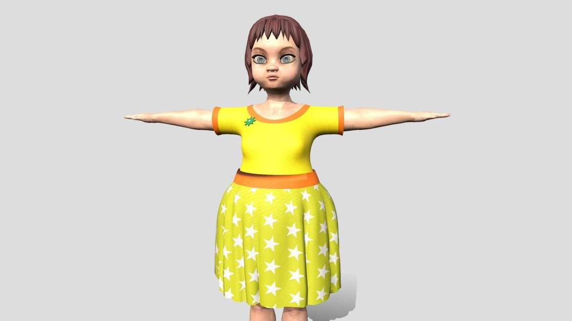 little girl in dress cartoon 3d game character.thumb