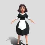 Maid cartoon 3d game character