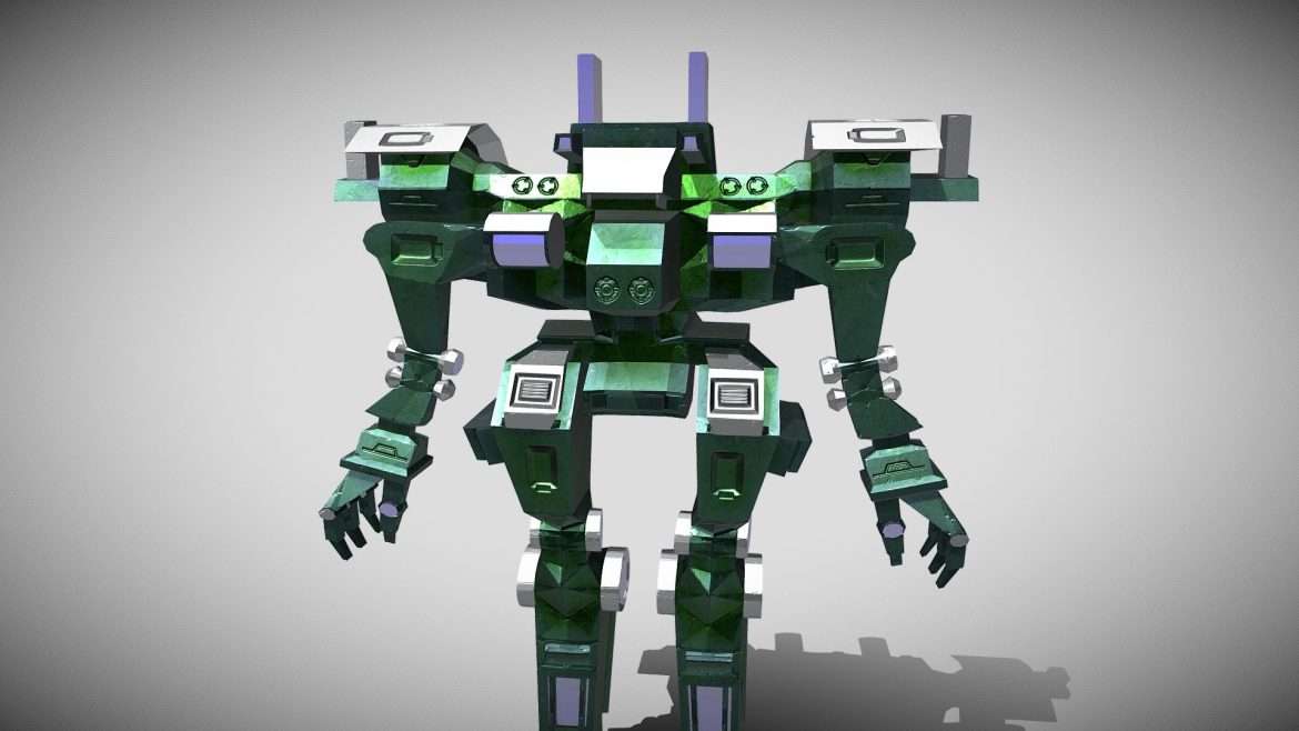 robot green 3 d game model.thumb