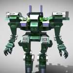 Robot Green 3 d game model