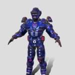 Robot sci fi humanoid low poly