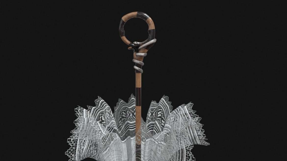 victorian sunshade with silver snake.thumb