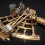 Antique Sextant Telescope – low poly