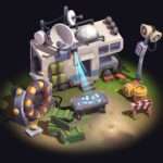 Handpainted old trailer scene