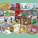 Low Poly Cartoon Profession Rooms