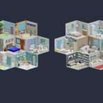 Low Poly Rooms Interior 3