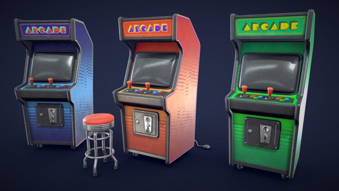 stylized arcade machine low poly.thumb