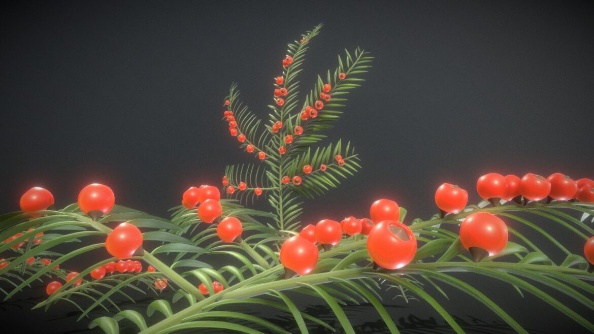 yew taxus baccata branch high poly.thumb