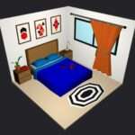 Bed Room 3 Low-poly 3D model