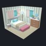 Bedroom 14 Low-poly 3D model