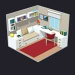 Bedroom 17 Low-poly 3D model