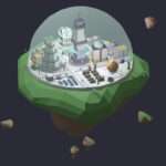 flying sci fi island city low poly 3d model.thumb