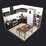 Kitchen Room 5 Low-poly 3D model