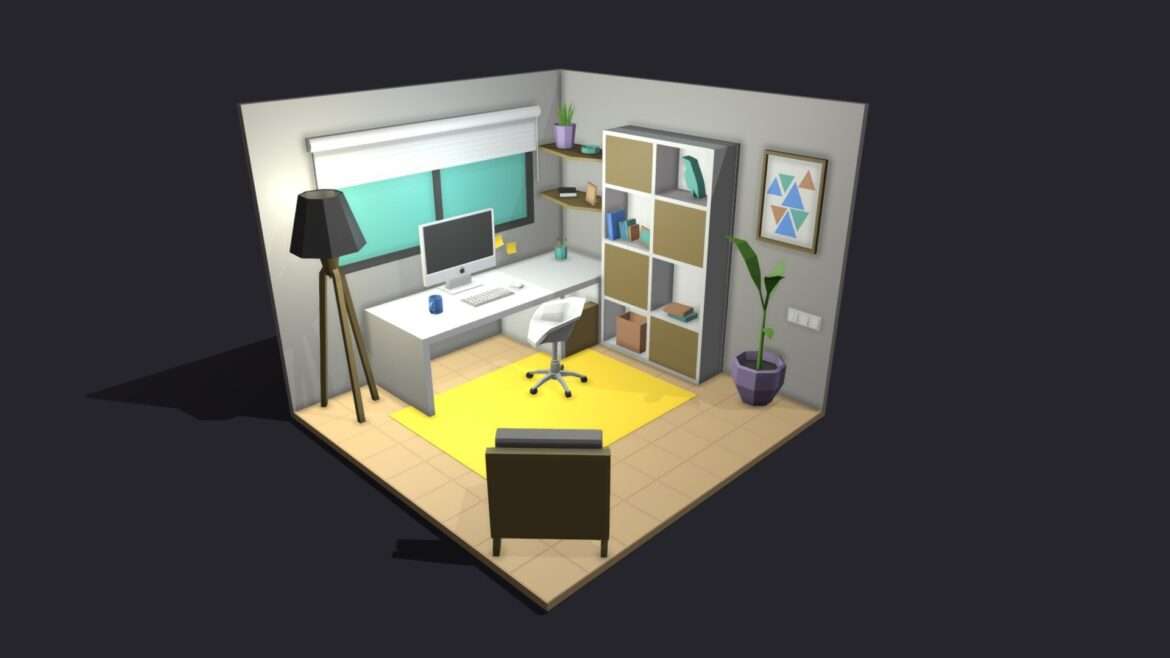 office room 6 low poly 3d model.thumb