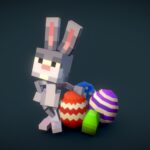 3D Pixel Easter Bunny
