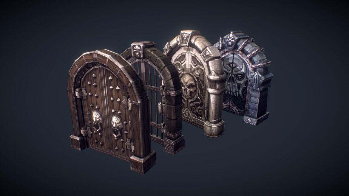 dungeon door set hand painted.thumb