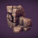 Low Poly Rock Formation 03