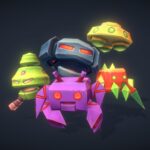 Space Invaders – Low Poly Hand Painted Series