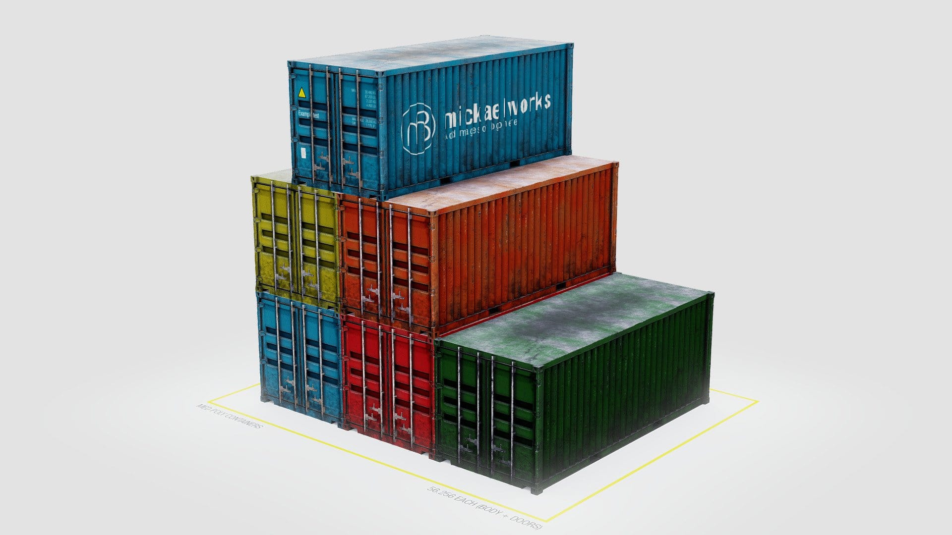Customizable containers (files included) 3D Model - Download Game-Ready ...