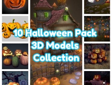 10 Halloween Pack 3D Models Collection 52
